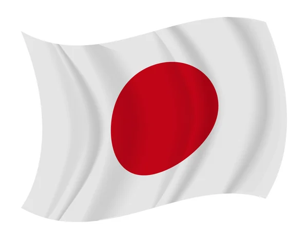 Japón bandera ondeando vector — Vector de stock