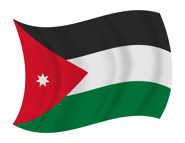 Jordania bandera ondeando vector — Archivo Imágenes Vectoriales