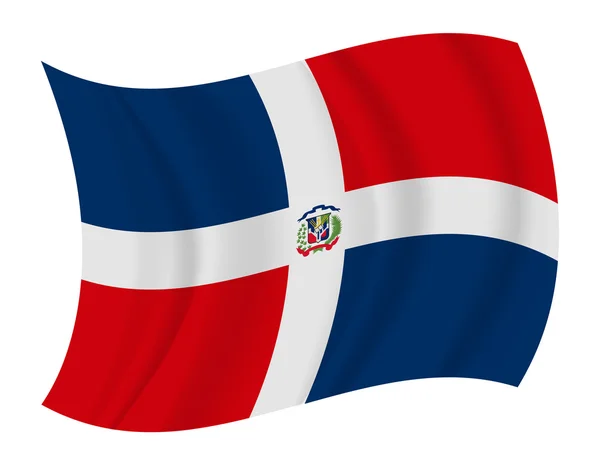 Dominikanska republiken flagga vajande vektor — Stock vektor