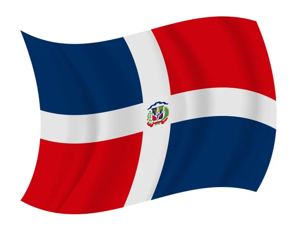 República Dominicana bandeira acenando vetor —  Vetores de Stock