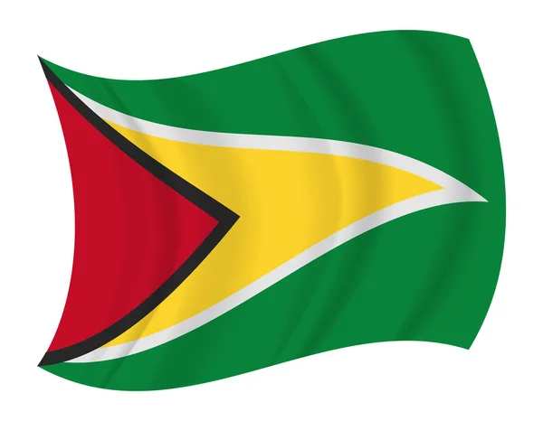 Guyana bandera ondeando vector — Vector de stock