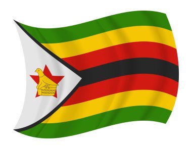 Zimbabve bayrağı sallayarak vektör