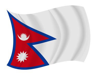 Nepal bayrağı sallayarak vektör