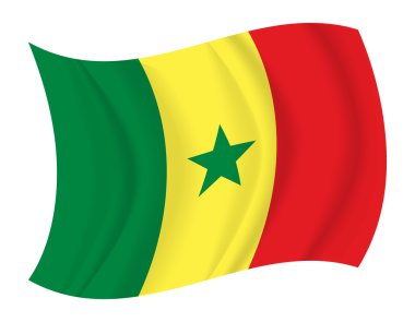 Senegal bayrak sallayarak vektör