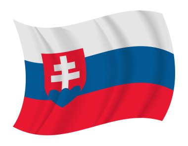 Slovakya bayrağı sallayarak vektör