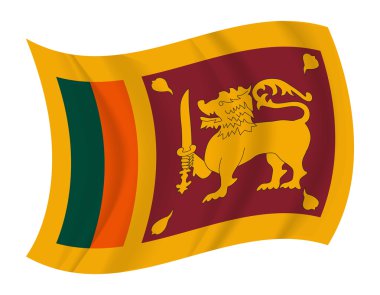 Sri Lanka bayrağı sallayarak vektör
