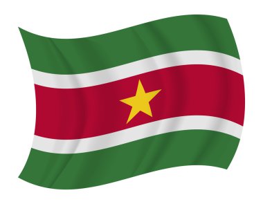 Surinam bayrak sallayarak vektör