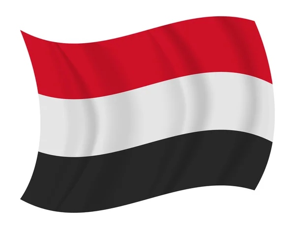 Drapeau du Yémen agitant le vecteur — Image vectorielle