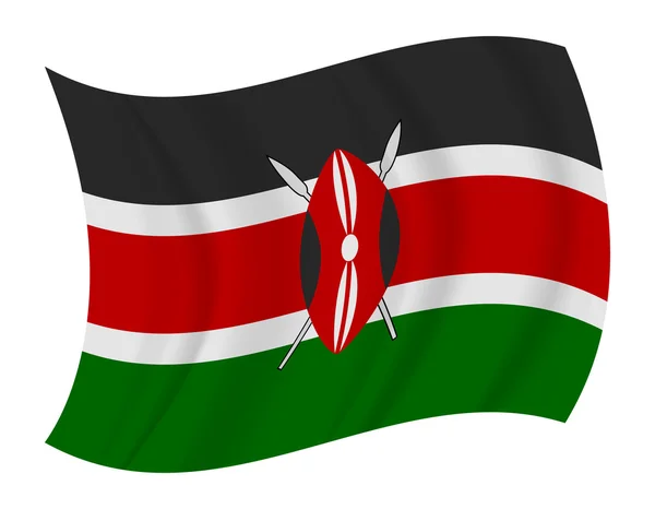 Drapeau Kenya agitant le vecteur — Image vectorielle