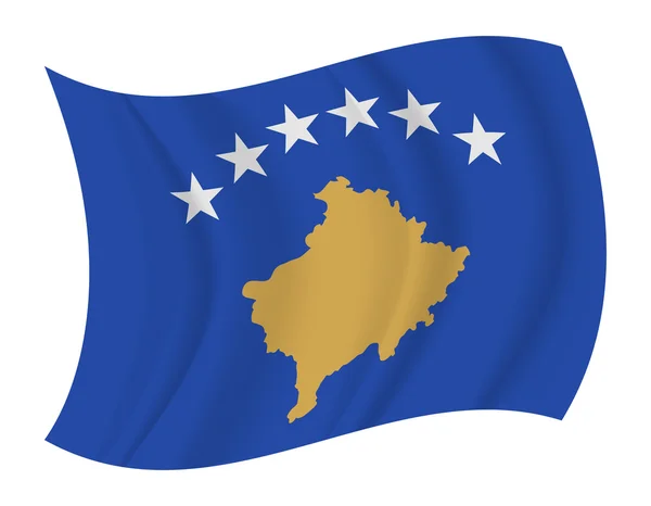 Kosovos flagga vajande vektor — Stock vektor