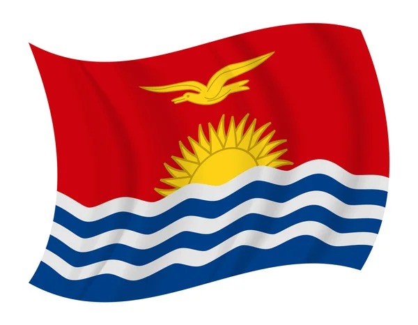 Kiribati bandeira acenando vetor — Vetor de Stock