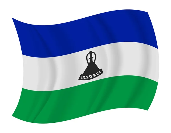Lesoto 旗を振ってベクトル — ストックベクタ