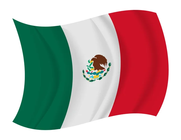 México bandera ondeando vector — Archivo Imágenes Vectoriales