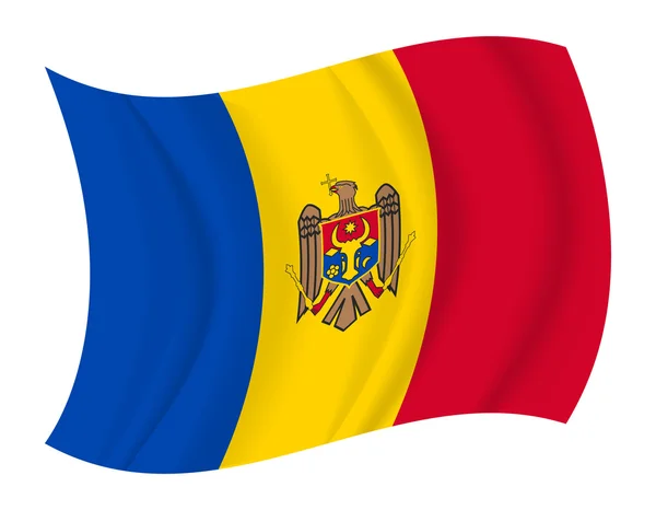 Moldaviens flagga vajande vektor — Stock vektor