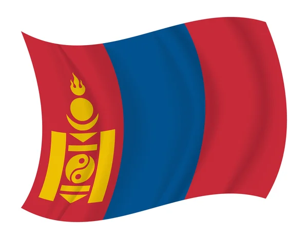 Mongolia bandera ondeando vector — Vector de stock