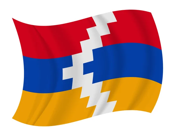 Drapeau de la République du Haut-Karabakh agitant le vecteur — Image vectorielle