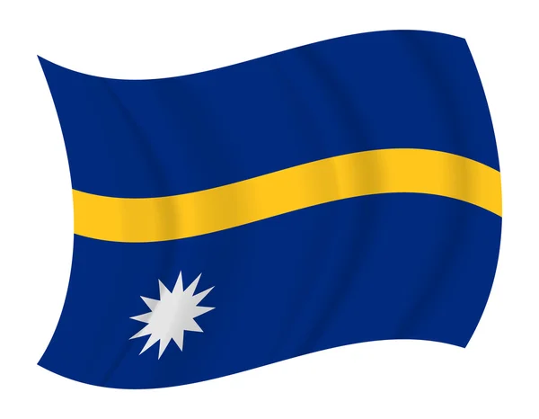 Nauru Flagge schwenken Vektor — Stockvektor