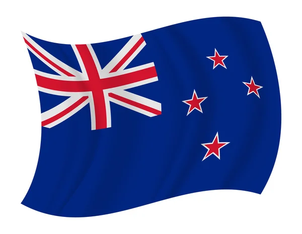 Nueva Zelanda bandera ondeando vector — Vector de stock