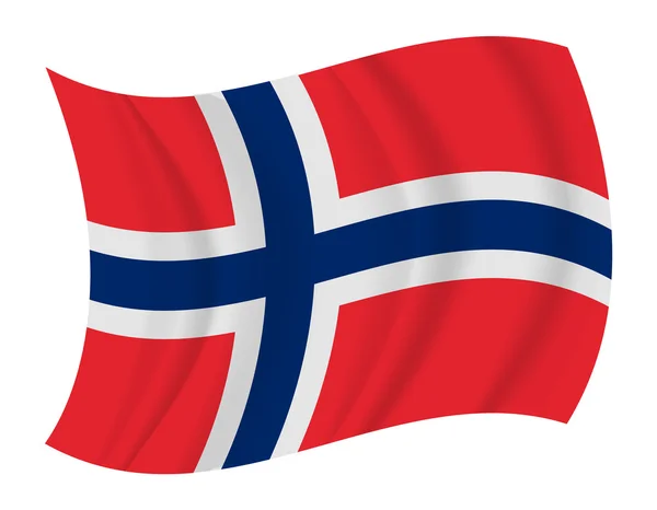 Bandeira norway acenando vetor —  Vetores de Stock