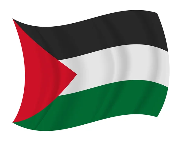 Drapeau palestinien agitant le vecteur — Image vectorielle