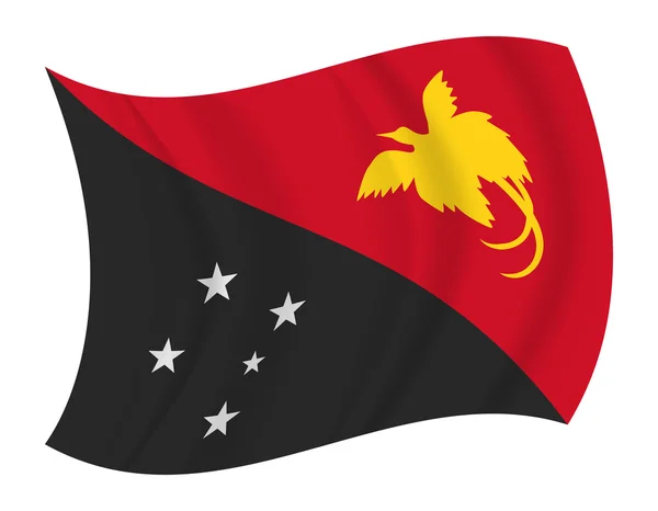 Papua Nueva Guinea bandera ondeando vector — Archivo Imágenes Vectoriales