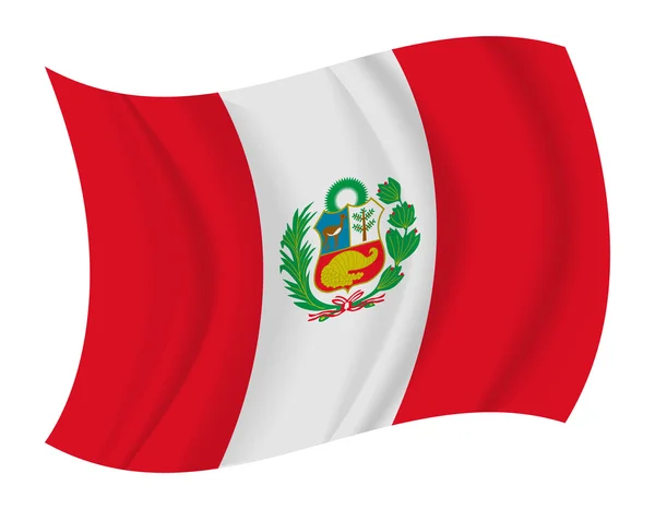 Bandera de Perú ondeando vector — Archivo Imágenes Vectoriales