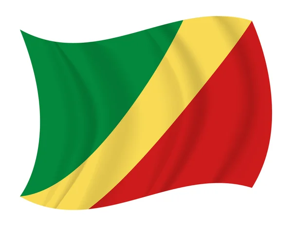 Republiken Kongos flagga vajande vektor — Stock vektor