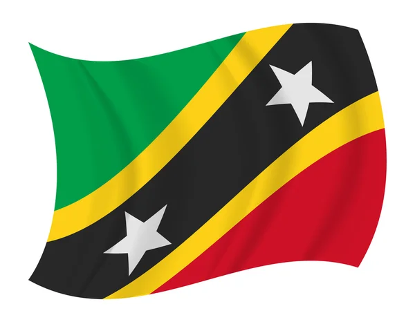 Saint Kitts och Nevis flagga vajande vektor — Stock vektor
