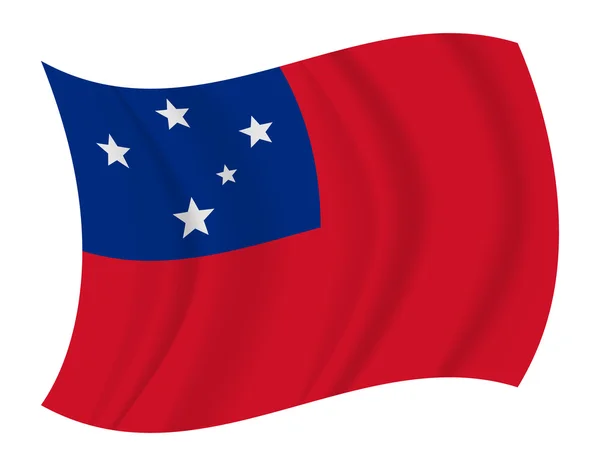 Samoa bandera ondeando vector — Vector de stock