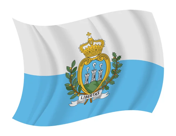 Bandeira de San Marino acenando vetor — Vetor de Stock