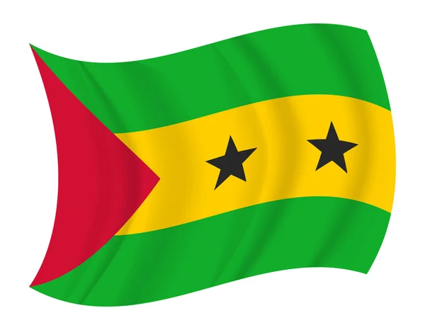 Sao Tome and Principe flag waving vector — Stock Vector