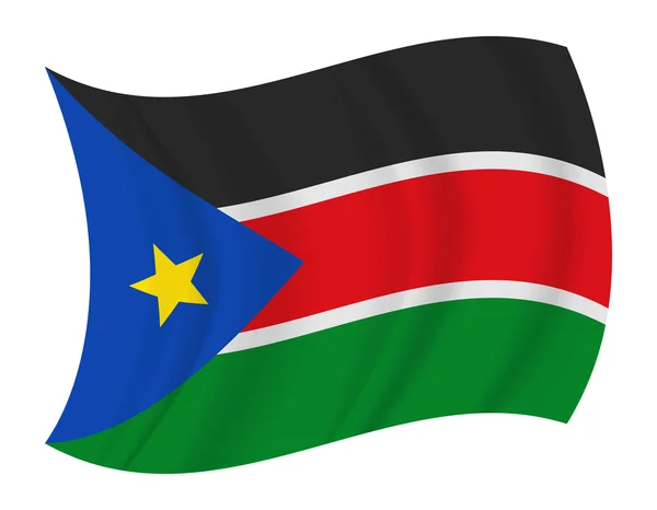 Вектор размахивания флагом Южного Судана — стоковый вектор