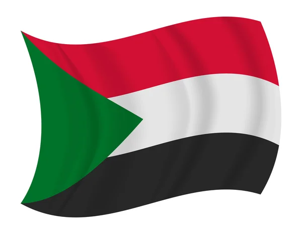 Sudan flagga vajande vektor — Stock vektor