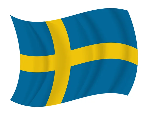 瑞典国旗挥舞矢量 — 图库矢量图片