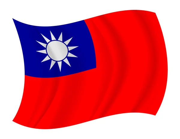 Bandera de Taiwán ondeando vector — Archivo Imágenes Vectoriales