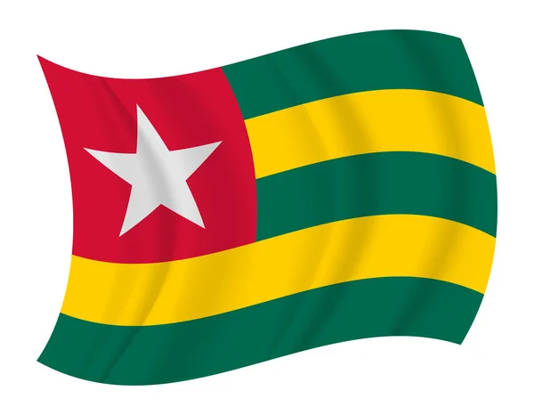 Togo flag waving vector — Stock Vector