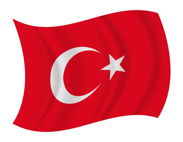 Turkey flag waving vector — Stock Vector