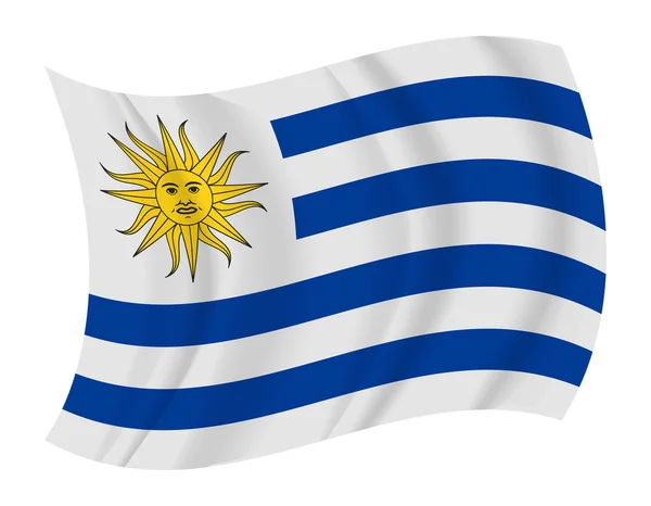 Uruguay bayrağı sallayarak vektör — Stok Vektör