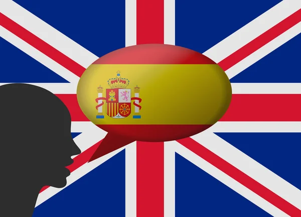 Hablar español en ingles — Archivo Imágenes Vectoriales