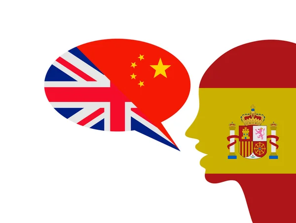 Español que habla tres idiomas — Archivo Imágenes Vectoriales