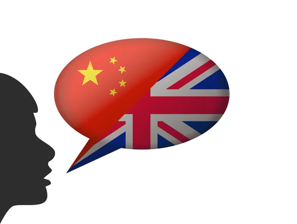 Habla chino e inglés — Vector de stock
