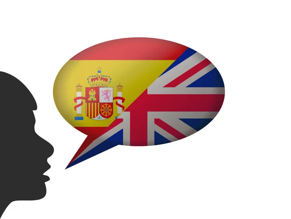 スペイン語と英語を話す — ストックベクタ
