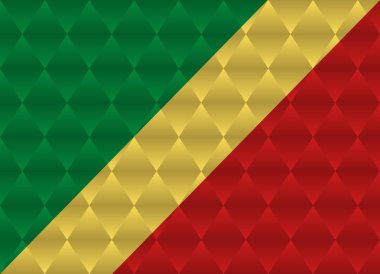 Cumhuriyeti Kongo düşük Poli bayrağı