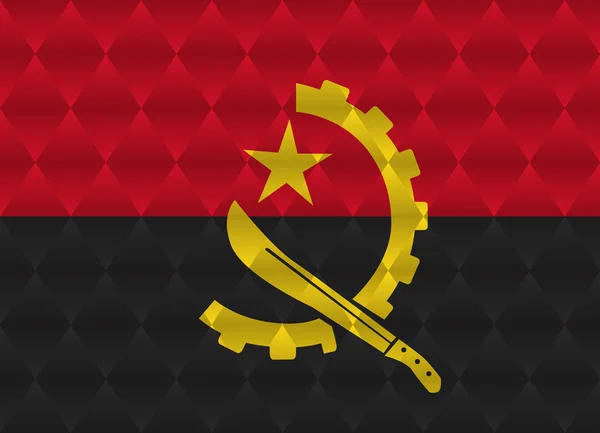 Angola baixo poli bandeira — Vetor de Stock