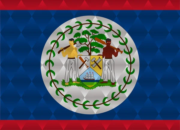 Belize baixo poli bandeira —  Vetores de Stock