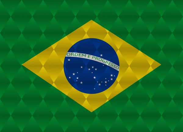 Brasilianische Low-Poly-Flagge — Stockvektor