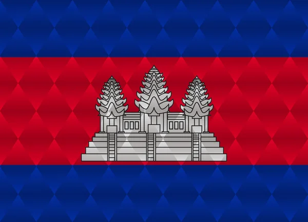 Cambodia baixa bandeira poli — Vetor de Stock