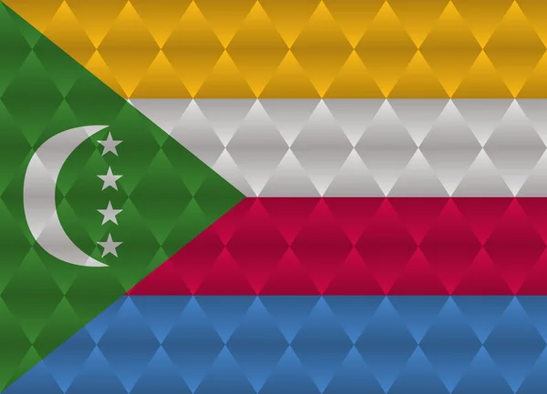 Comoras bandera de poli baja — Vector de stock