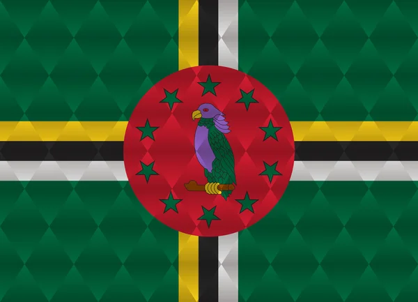 Dominica baja bandera polivinílica — Vector de stock