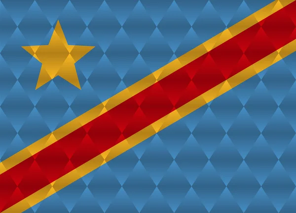 República democrática del congo bandera baja de poli — Vector de stock